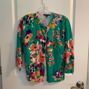Cable & Gauge Floral Cardigan
